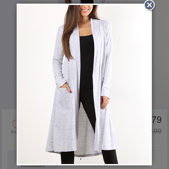 Long, gray cardigan - Picture 1 of 8